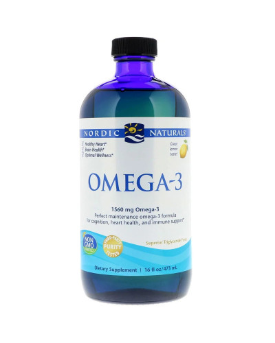 Омега-3, Вкус Лимона, Nordic Naturals, Omega-3, Lemon, 1,560 мг, 473 мл.