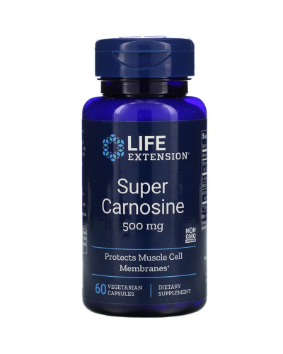 Супер Карнозин, Super Carnosine, Life Extension, 500 мг, 60 вегетарианских капсул