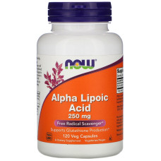 Альфа-Липоевая кислота 250 мг, Alpha Lipoic Acid, Now Foods, 120 капсул (вмятина)