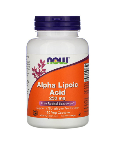 Альфа-Ліпоєва кислота 250 мг, Alpha Lipoic Acid, Now Foods, 120 капсул (вм'ятина)