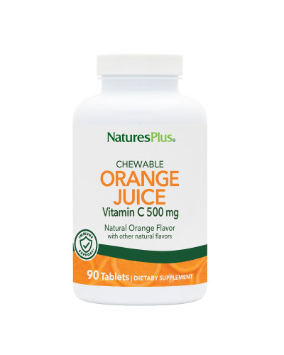 Вітамін С, Orange Juice Vitamin C, 500 мг, Natures Plus, 90 жувальних таблеток
