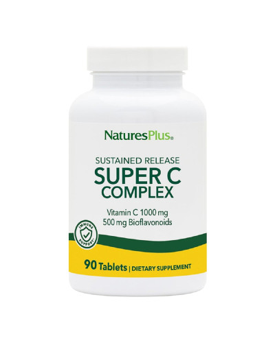 Супер Комплекс Витамина С, Замедленное Высвобождение, Super C Complex, 500 мг, Natures Plus, 90 таблеток