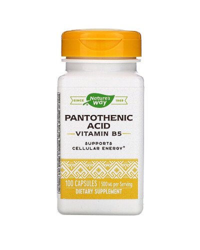 Пантотенова кислота, Pantothenic Acid, Nature's Way, 250 мг, 100 капсул