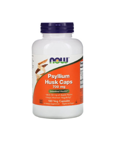 Путешественник (Псилиум), Psyllium Husks, Now Foods, 700 Мг, 180 Капсул