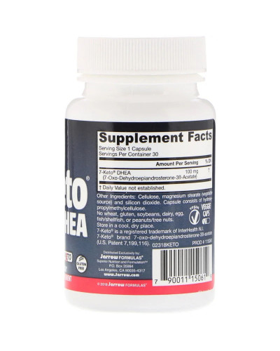 7-KETO, (Дегидроэпиандростерон), Jarrow Formulas, 100 Мг, 30 Вегетарианских Капсул
