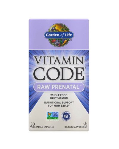 Сирі вітаміни для вагітних, RAW Prenatal, Vitamin Code, Garden of Life, 30 вегетаріанських капсул