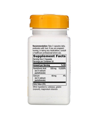 Пантотенова кислота, Pantothenic Acid, Nature's Way, 250 мг, 100 капсул