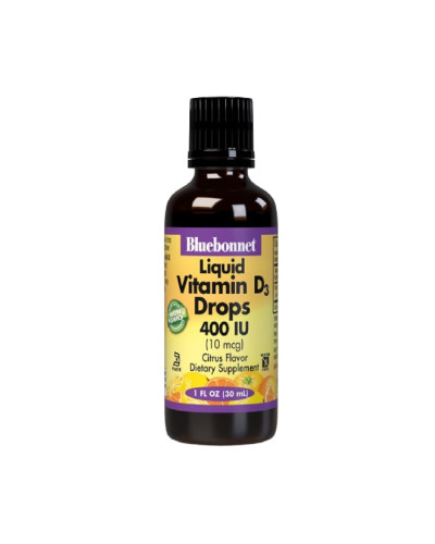 Рiдкий Вiтамiн D3 400IU, Смак Апельсину, Bluebonnet Nutrition, 30мл краплi