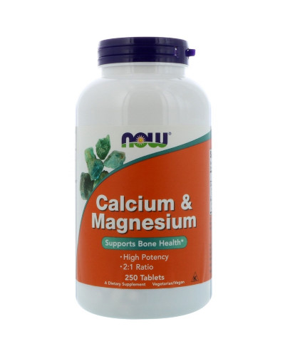 Кальцій та Магній, Calcium & Magnesium, Now Foods, 250 Таблеток