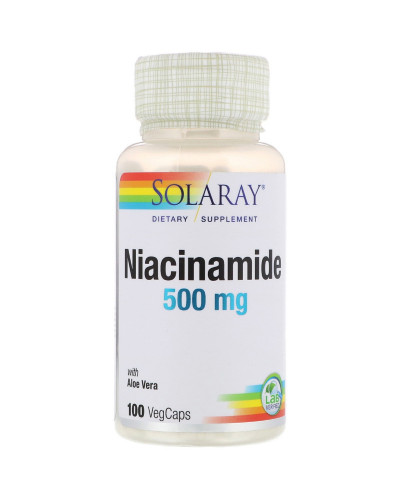 Ніацинамід (В3), Niacinamide, 500 мг, Solaray, 100 капсул