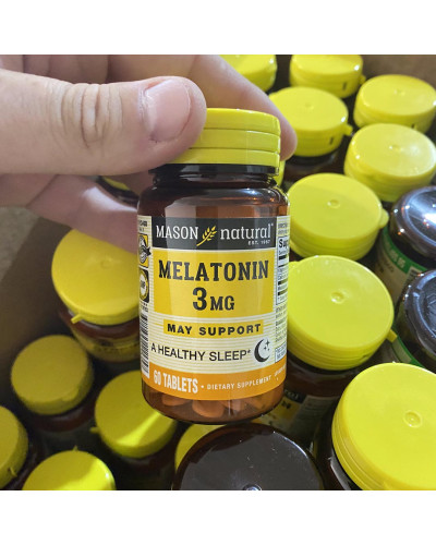 Мелатонин 3 мг, Melatonin, Mason Natural, 60 таблеток