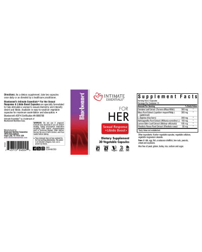 Комплекс Для Неї, Intimate Essentials For Her Sexual Response And Libido Boost, Bluebonnet Nutrition, 60 капсул