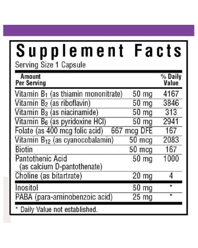 В-Комплекс 50, Bluebonnet Nutrition, 50 вегетаріанських капсул В-Комплекс 50, Bluebonnet Nutrition, 50 вегетаріанських капсул