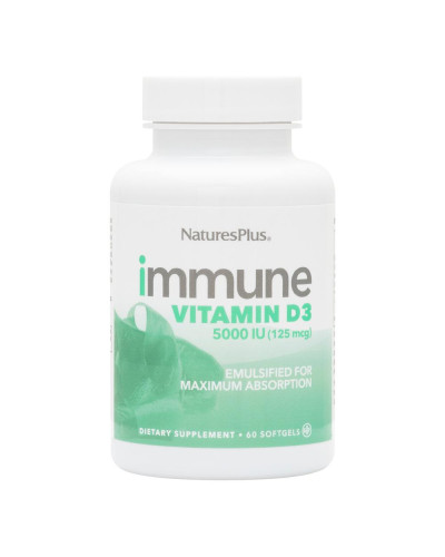 Вітамін D3 Для Імунітету,  Natures Plus, 60 Желатинових Капсул