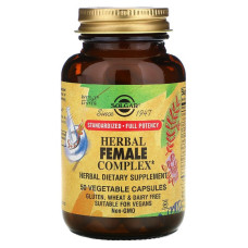 Травяной Комплекс для Женщин, Herbal Female Complex, Solgar, 50 вегетарианских капсул