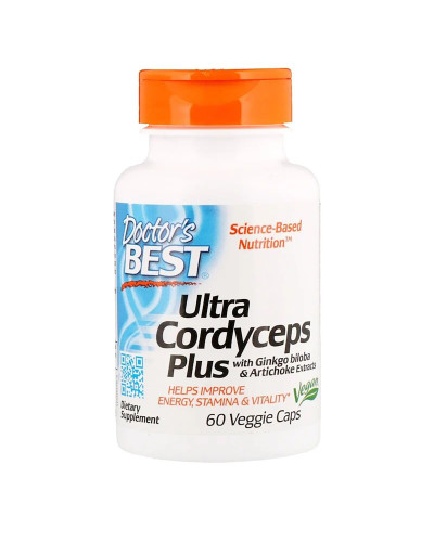 Ультра Кордицепс Плюс, Doctor's Best, 60 рослинних капсул