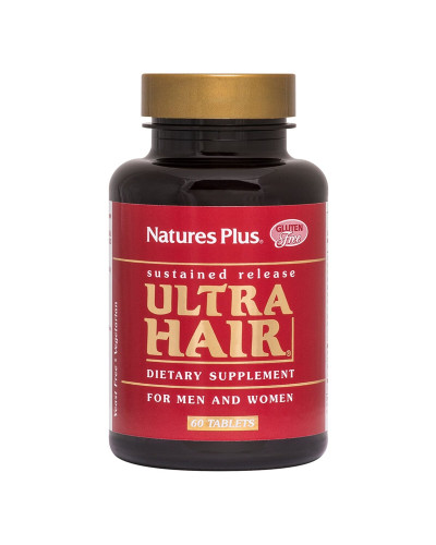 Комплекс для Роста Оздоровлення Волос для Чоловіків та Жінок, Ultra Hair Sustained Release, Natures Plus, 60 таблеток