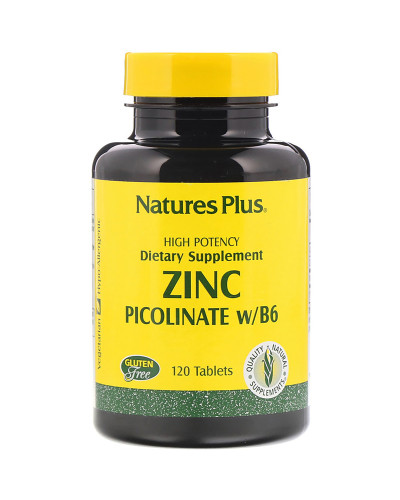 Цинк Піколінат з витамином B6, Natures Plus, 120 таблеток