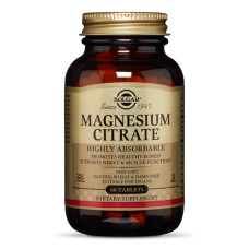 Цитрат магния, Magnesium citrate, Solgar, 60 таблеток
