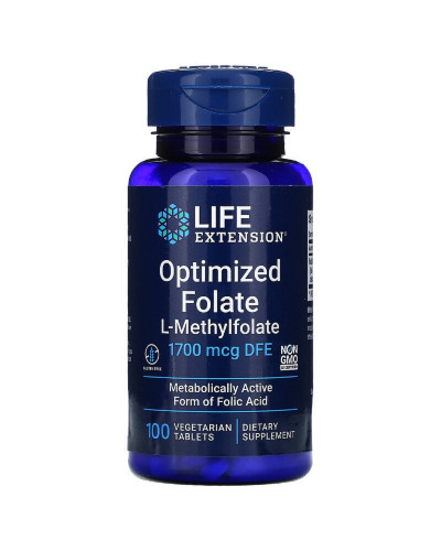 Оптимізований фолат, Optimized Folate, Life Extension 1000 мкг, 100 таблеток