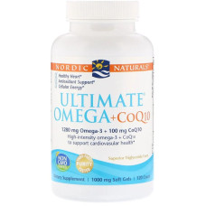 Рыбий жир + Коэнзим Q10, 1000 мг, Nordic Naturals, Ultimate Omega + CoQ10, 120 капсул
