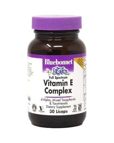 Комплекс Вітаміну E, Vitamin E Complex, Bluebonnet Nutrition, 30 капсул