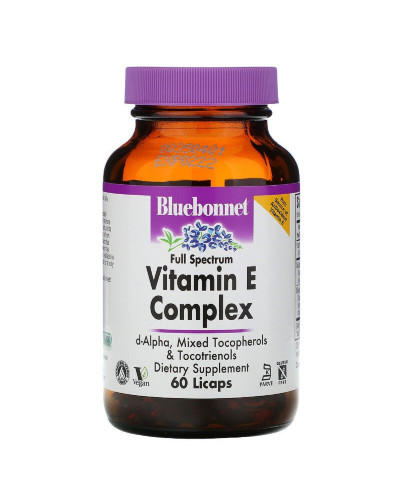 Комплекс Вітаміну E, Vitamin E Complex, Bluebonnet Nutrition, 60 капсул