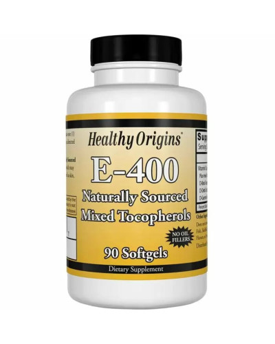 Вітамін E, Суміш Токоферолів, Vitamin E 400 МЕ, Healthy Origins, 90 капсул