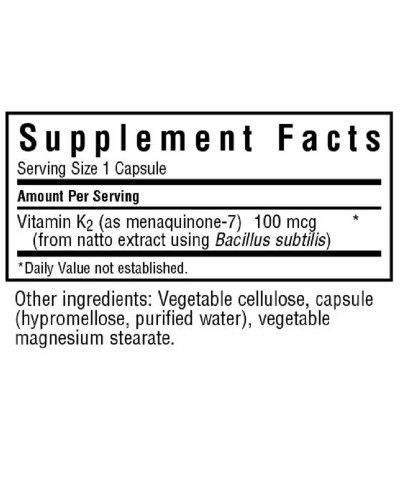 Вітамін K2 100 мкг, Vitamin K2, Bluebonnet Nutrition, 100 вегетаріанських капсул