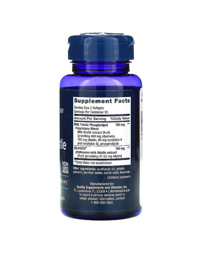 Силимарин (Расторопша), European Milk Thistle, Life Extension, 60 желатиновых капсул