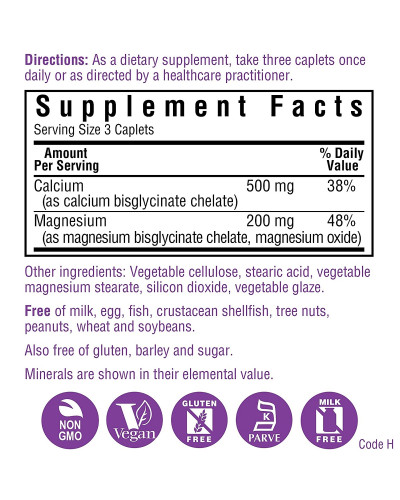 Хелатний Кальцій і Магній, Chelated Calcium Magnesium, Bluebonnet Nutrition, 60 таблеток