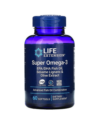 Супер Омега-3, Omega Foundations, Super Omega-3, Life Extension, 60 Желатиновых Капсул