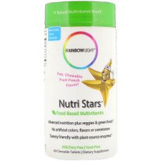 Мультивитамины На Основе Пищевых Продуктов, Nutri Stars, Rainbow Light, С Фруктовым Вкусом, 60 жевательных таблеток