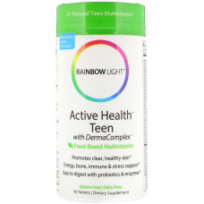 Мультивитамины Для Подростков, Поддержка Кожи, Active Health Teen with Derma Complex, Rainbow Light, 60 таблеток