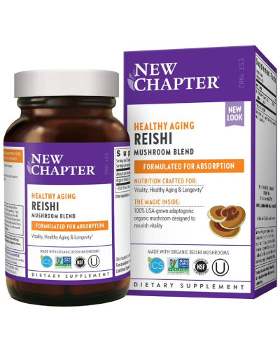Грибы Рейши, Reishi, New Chapter, 60 вегетарианских капсул Грибы Рейши, Reishi, New Chapter, 60 вегетарианских капсул