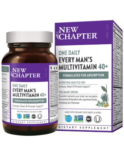 Ежедневные Мультивитамины Для Мужчин 40+, Every Man's, New Chapter, 24 Таблетки