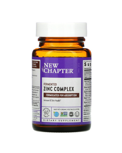 Натуральний харчовий комплекс з цинком, Zinc Food Complex, New Chapter, 60 таблеток