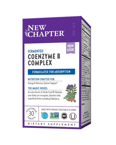 Коензим В-Комплексу, Coenzyme B Complex, New Chapter, 30 таблеток