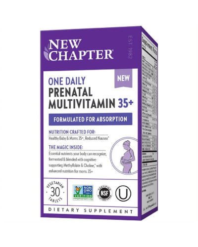 Щоденні Мультівітаміни для вагітних, One Daily Prenatal Multivitamin 35+, New Chapter, 30 таблеток