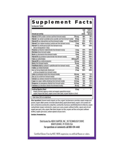 Ежедневные Мультивитамины для беременных, One Daily Prenatal Multivitamin, New Chapter, 30 вегетарианских капсул