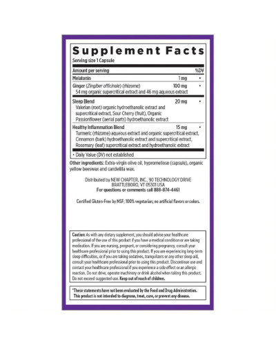 Спокойный безболезненный сон, Restful Sleep + Pain Relief, New Chapter, 30 вегетарианских капсул