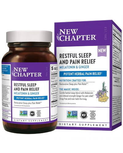 Спокойный безболезненный сон, Restful Sleep + Pain Relief, New Chapter, 30 вегетарианских капсул