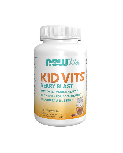 Мультивитамины для Детей, Kid Vits, Now Foods, Ягодный Вкус, 120 жевательных таблеток