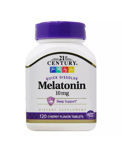 Мелатонін, 10 мг, вишневий смак, Melatonin, 21st Century, 120 таблеток