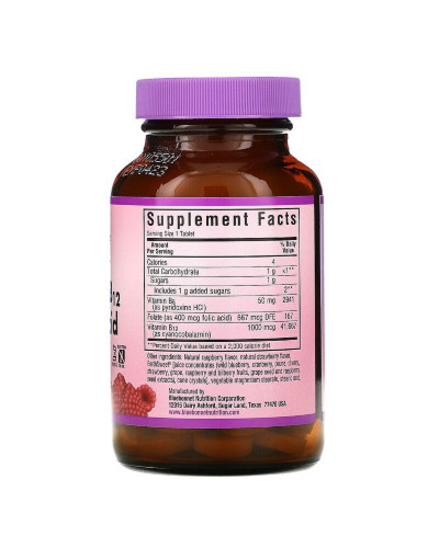 Вітамін B6, B12 + Фолієва кислота, Смак Малини, Earth Sweet Chewables, Bluebonnet Nutrition, 60 жувальних таблеток