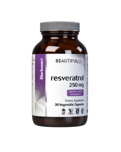 Ресвератрол 250 мг, Beautiful Ally, Bluebonnet Nutrition, Resveratrol 250 мg, 30 растительных капсул