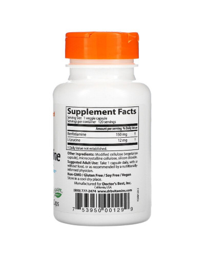 Бенфотіамін, Benfotiamine 150, Doctor's Best, 150 мг, 120 капсул