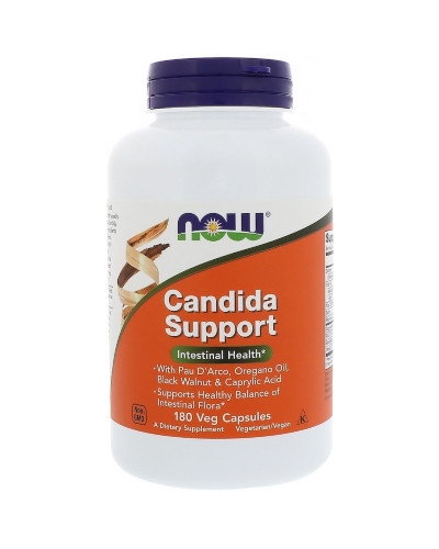 Комплекс для Кишківника, Candida Support, Now Foods, 180 вегетаріанських капсул