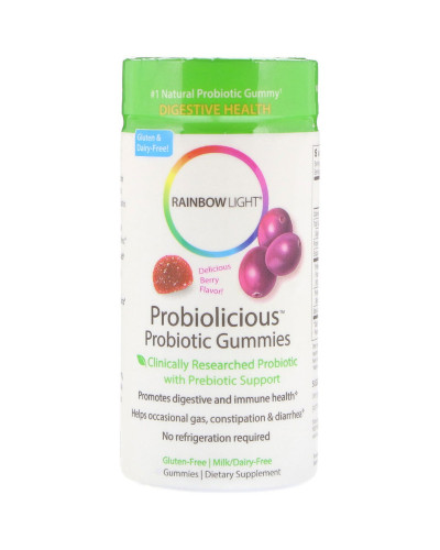 Пробиотики, Probiolicious, Rainbow Light, 60 жевательных конфет