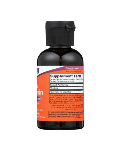 Мелатонін рідкий, Liquid Melatonin, Now Foods, 2 рідких унції (59 мл)